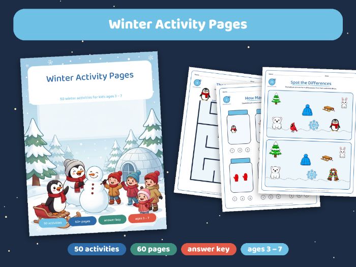 Winter Worksheets EYFS KS1 | 50 No-Prep January Activities