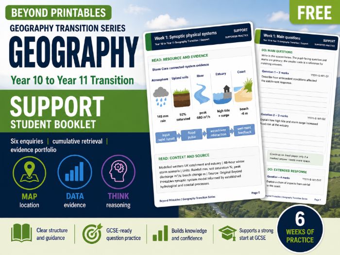 Year 10 to Year 11 Geography Summer Transition Booklet – Support | GCSE Revision with Answers