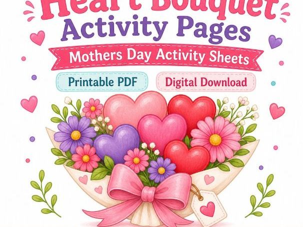 Heart Bouquet Activity Pages