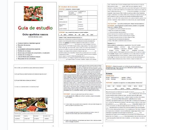 Comprehensive Study Guide 'Ocho apellidos vascos' + Answers