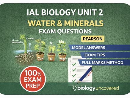 IAL Bio Water & Minerals Exam Questions