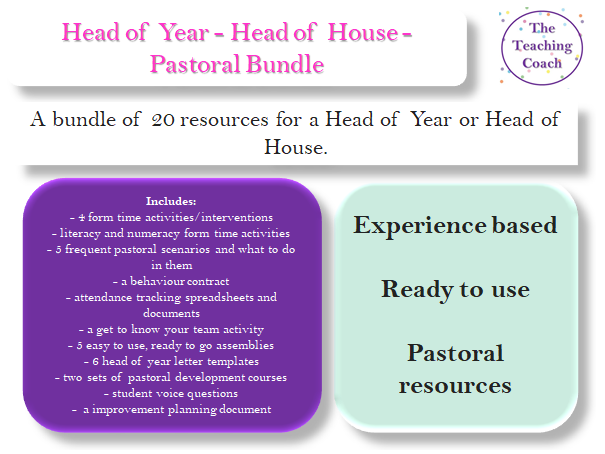 Head of Year - Head of House - Pastoral Bundle - New Starter Pack ...