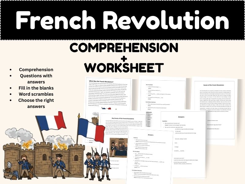 French Revolution Activities | Reading Comprehension Passages and Worksheets