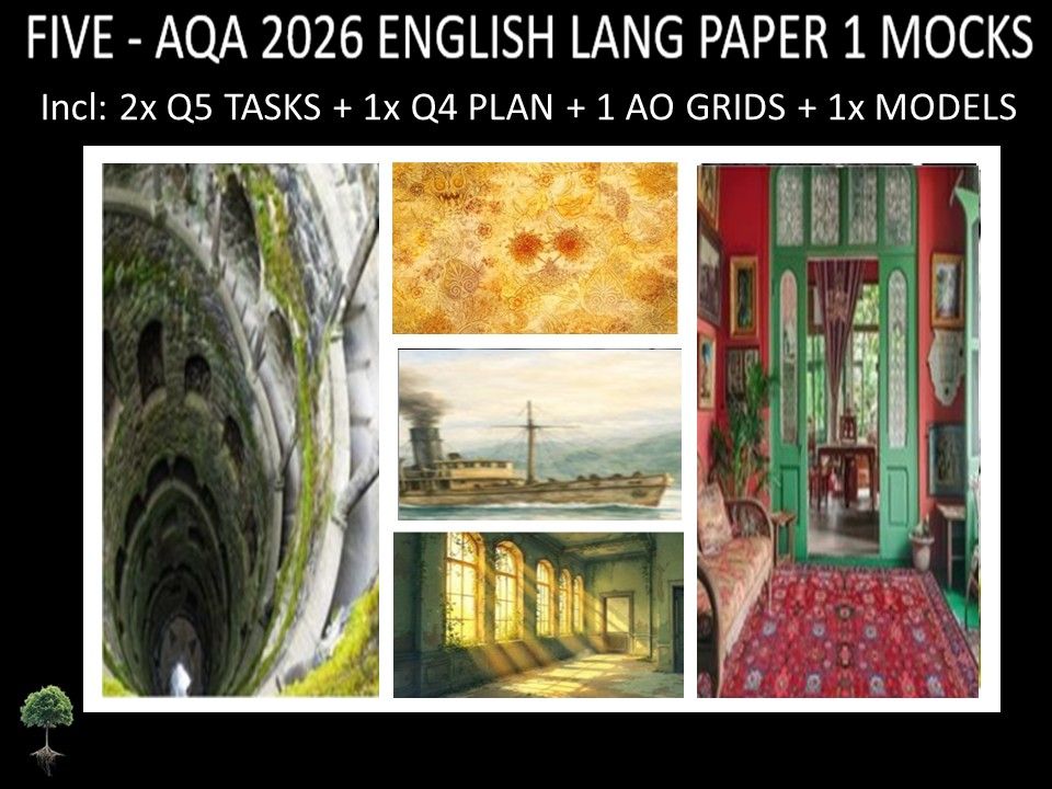 FIVE - AQA PAPER 1 | 2026 FULL MOCKS | Q5 TASKS | Q4 PLAN |AO GRIDS | MODELS