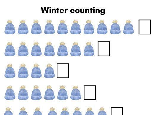 Winter Counting to 10 Worksheets (Differentiated)