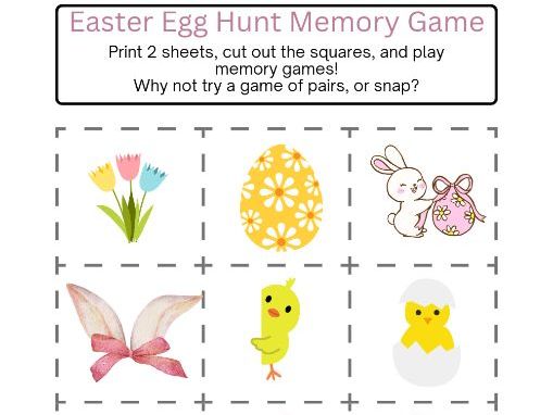 Easter Egg Hunt Memory Game – Printable Activity for Kids