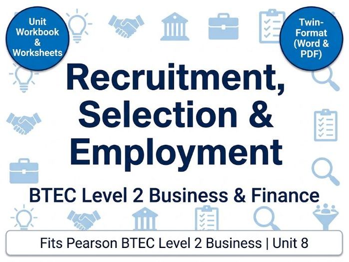 Job Application Form Worksheet Activity | Recruitment Training Kit (Fits BTEC Business Unit 8)
