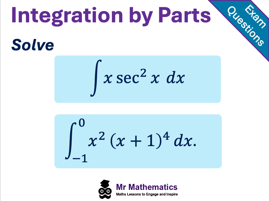 Integration by Parts — A-Level Exam Questions