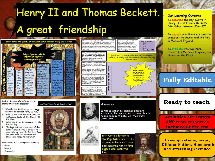 Henry II and Thomas Beckett. Two really good friends