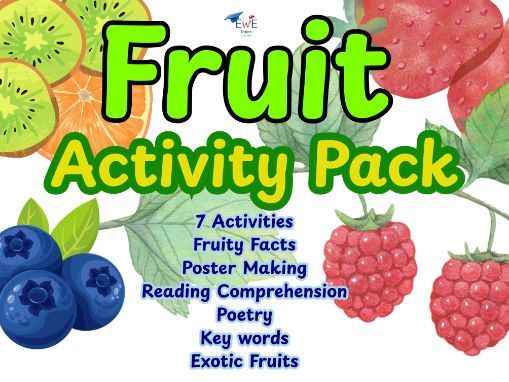 Fruits Literacy Worksheets | Reading, Vocabulary, Writing & Games | Year 3-6 | KS2, KS3