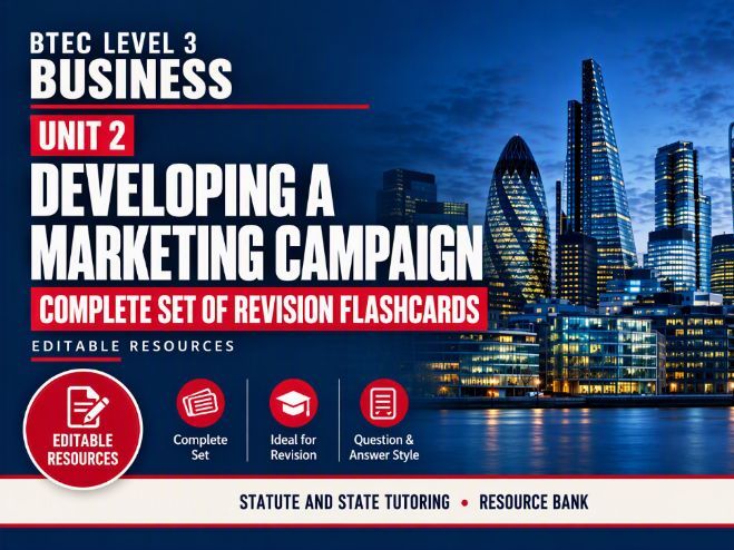 BTEC Business  Level 3: Unit 2 Developing a Marketing Campaign - Full Set Revision Flashcards