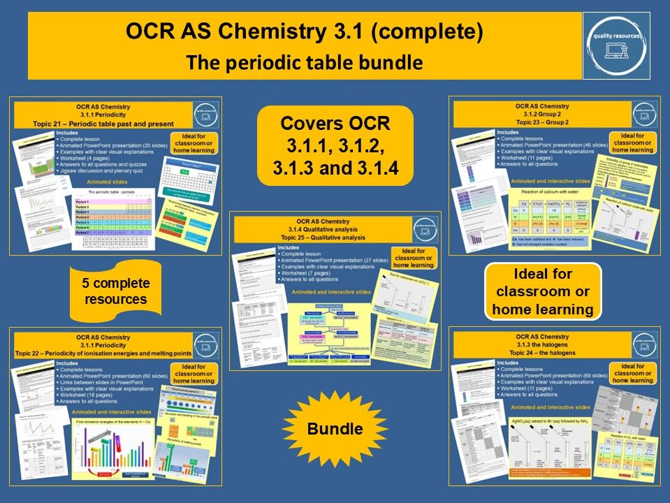The periodic table bundle OCR AS Chemistry