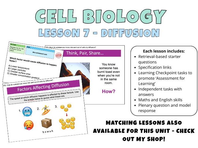 GCSE Cell Biology - Diffusion Complete Lesson