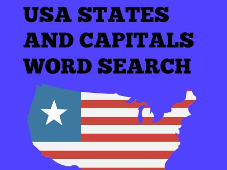 US States and Capitals Word Search