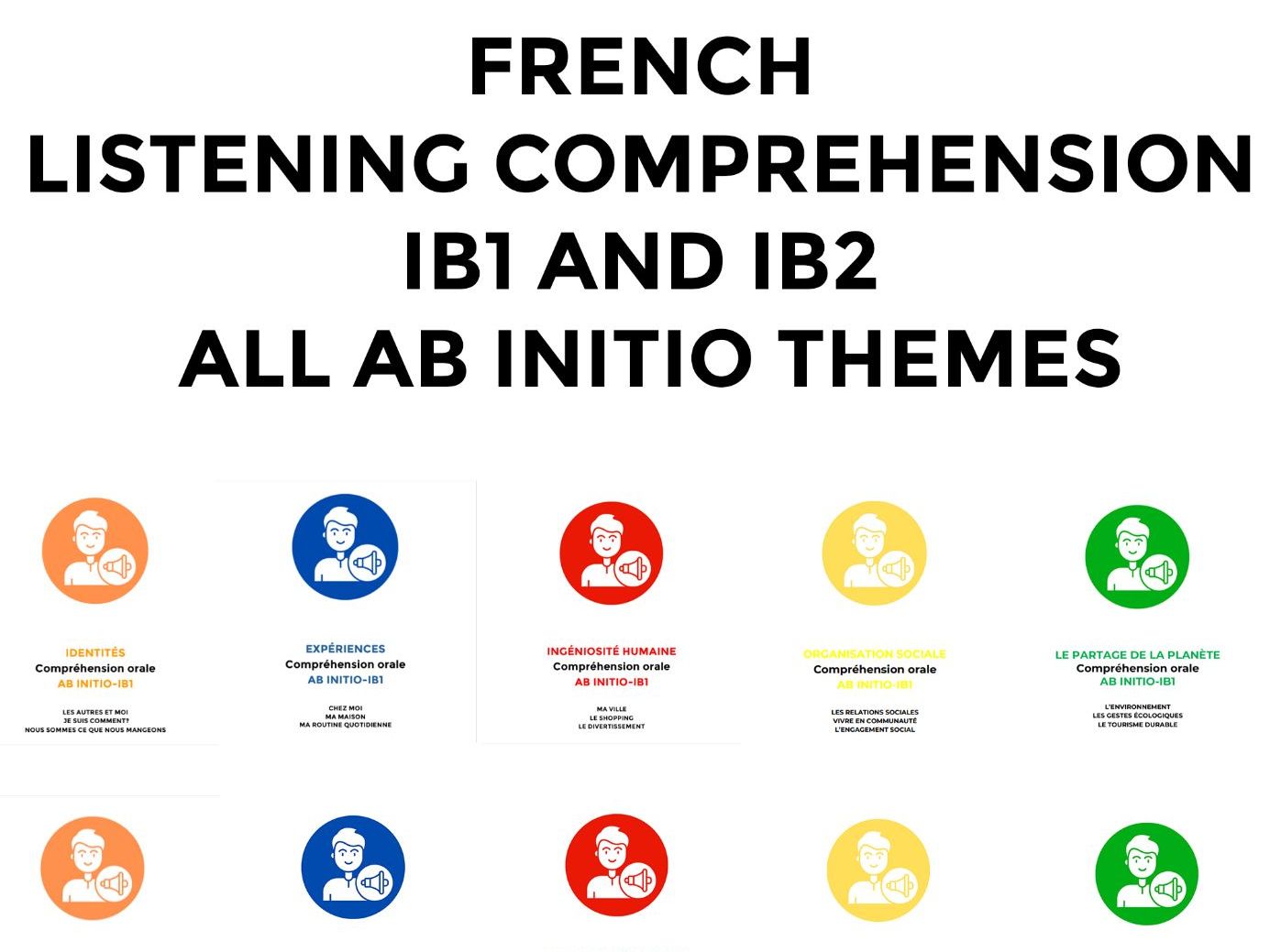 French Listening Comprehension – IB1 and IB2 All Ab Initio Themes