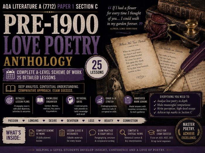 Pre-1900 Love Poetry Anthology: Complete A-Level Scheme (25 Lessons) | AQA Literature A (7712)
