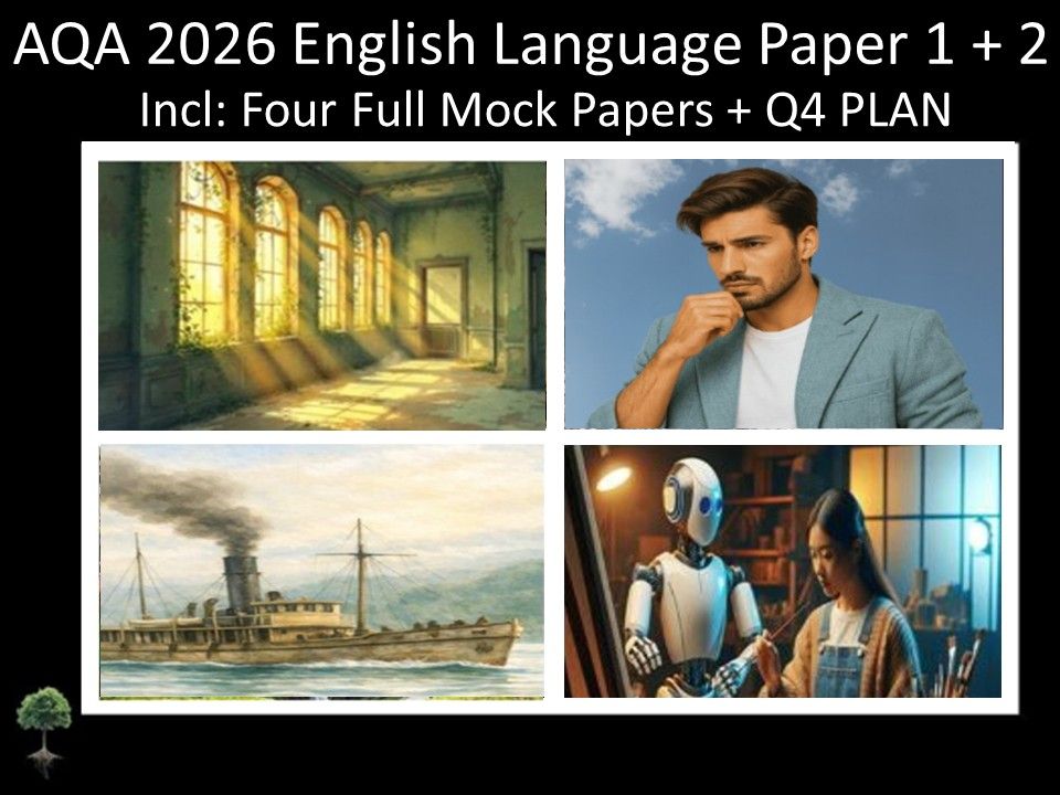 Four AQA 2026 English Language Paper 1 + 2 Full Mocks | Q4 PLAN