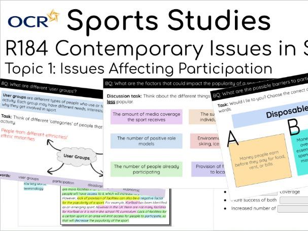 Sports Studies R184 Contemporary Issues in Sport - Topic 1 Unit Pack