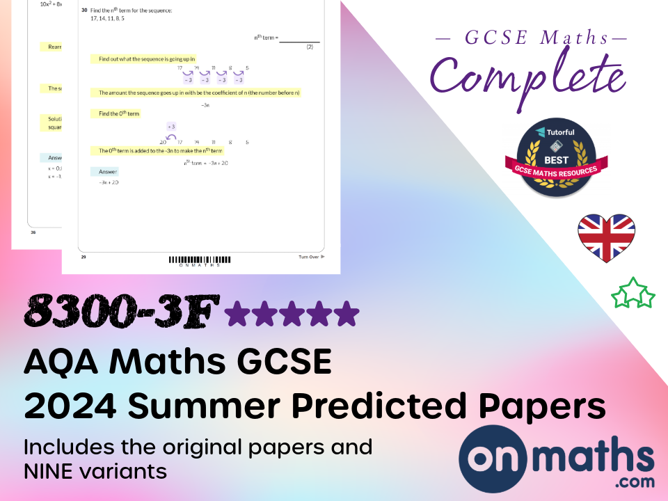 (Post-Paper 2) 2024 June AQA Paper 3 Foundation Maths GCSE Predicted Paper