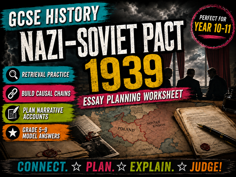 Nazi-Soviet Pact Essay Planning Worksheet - GCSE Conflict and Tension