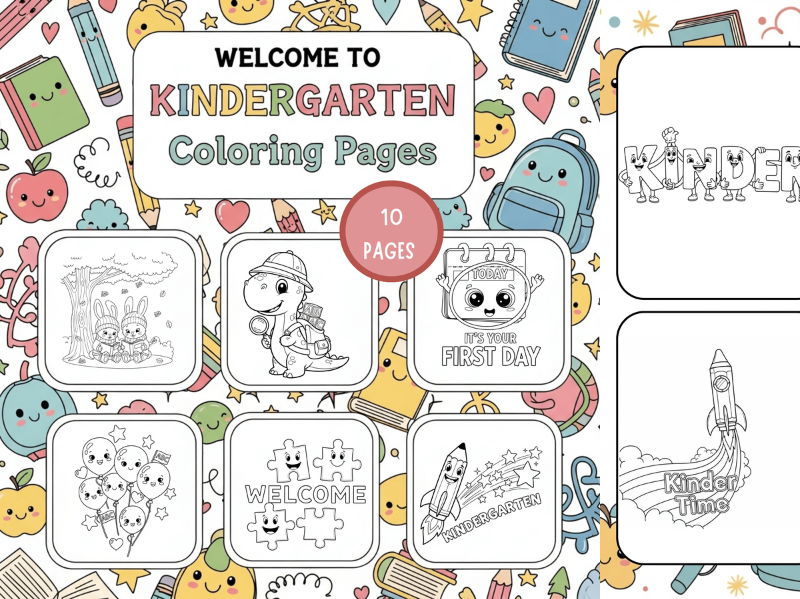 Welcome to Kindergarten PDF – Cute Coloring Pages for Back to School Fun