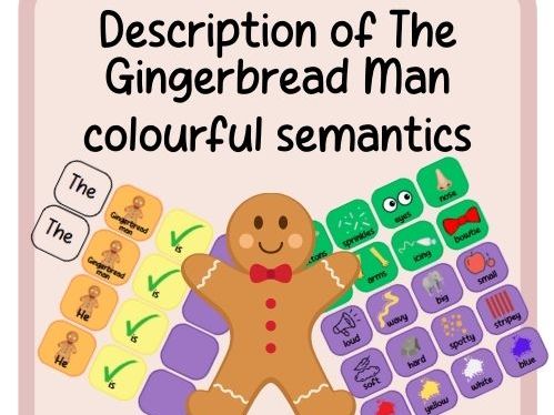 Gingerbread man description- Colourful semantics