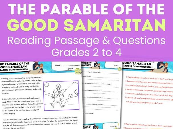The Parable of the Good Samaritan Reading Comprehension | KS2 RE & English Activity