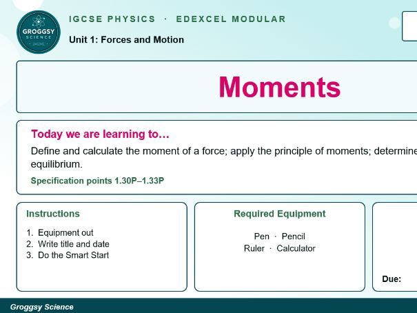 IGCSE Physics: Moments | Edexcel Modular | Unit 1 | L18