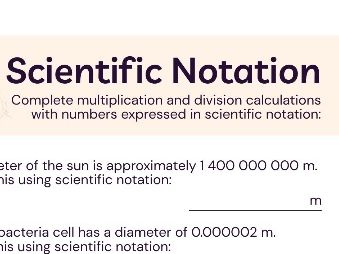 Science Notation- Standard form
