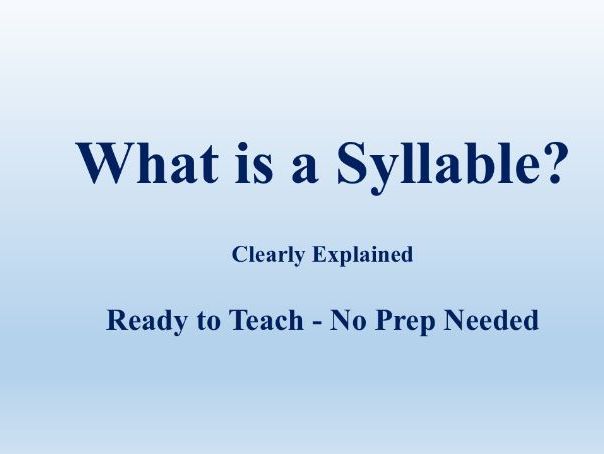 What is a syllable?