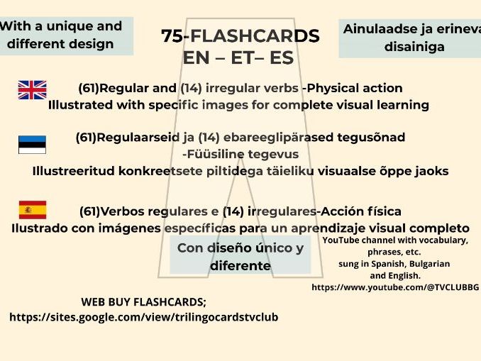 Eesti En Es Verb NEW DESIGN illustrated card