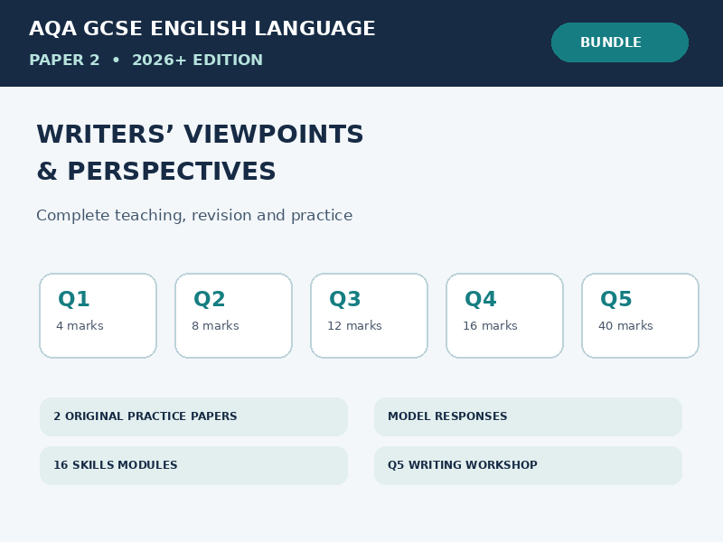 AQA GCSE English Language Paper 2 | 2026 Revision, Practice Papers & Model Answers
