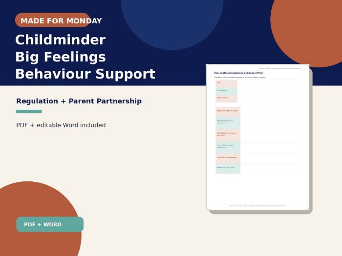 Childminder Big Feelings and Behaviour Support Pack | EYFS