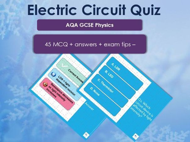 AQA GCSE Physics Electricity Quiz | Electric Circuits | 45 MCQs + Answers + Exam Tips | No Prep