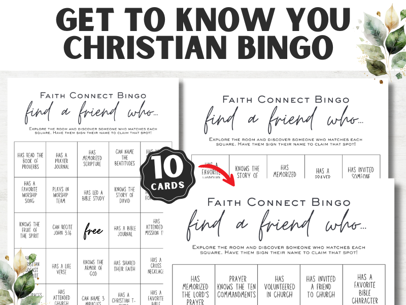 Get to Know You Christian Bingo Cards