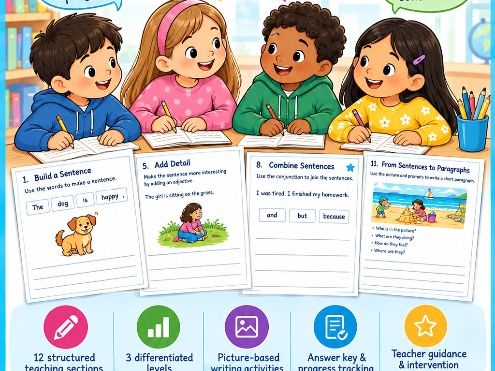 Build a Sentence! | Differentiated Sentence Building and Writing Intervention