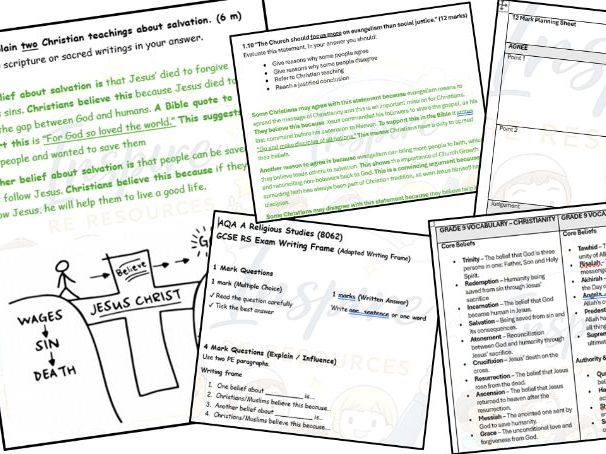 AQA GCSE Religious Studies Paper 1 Predicted Paper + Model Answers + Writing Frames + Revision Pack