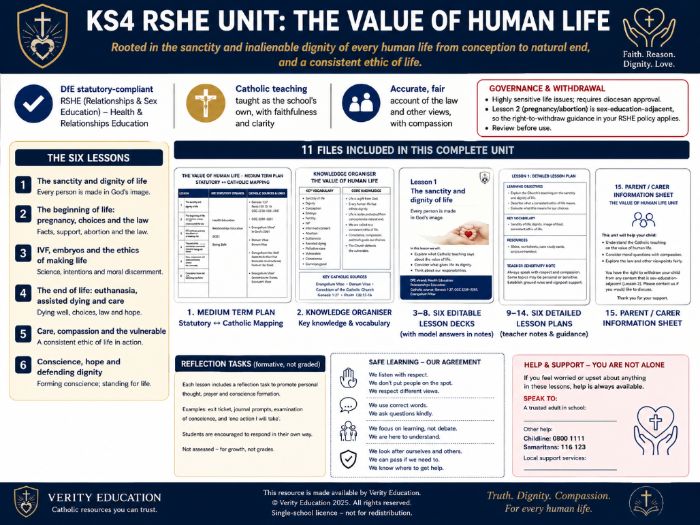 Catholic Secondary RSHE | Y11: The Dignity of Life — Life Issues
