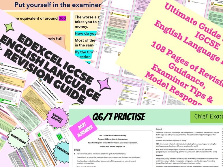 Edexcel IGCSE English Language Complete Bundle: Paper 1, Paper 2 Revision Guides plus Transactional Writing