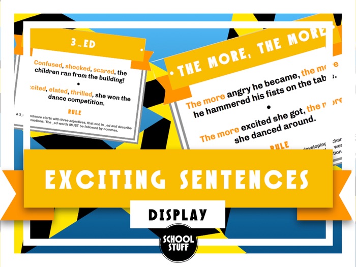 Exciting Sentences English Display - Based on Alan Peat - School Stuff