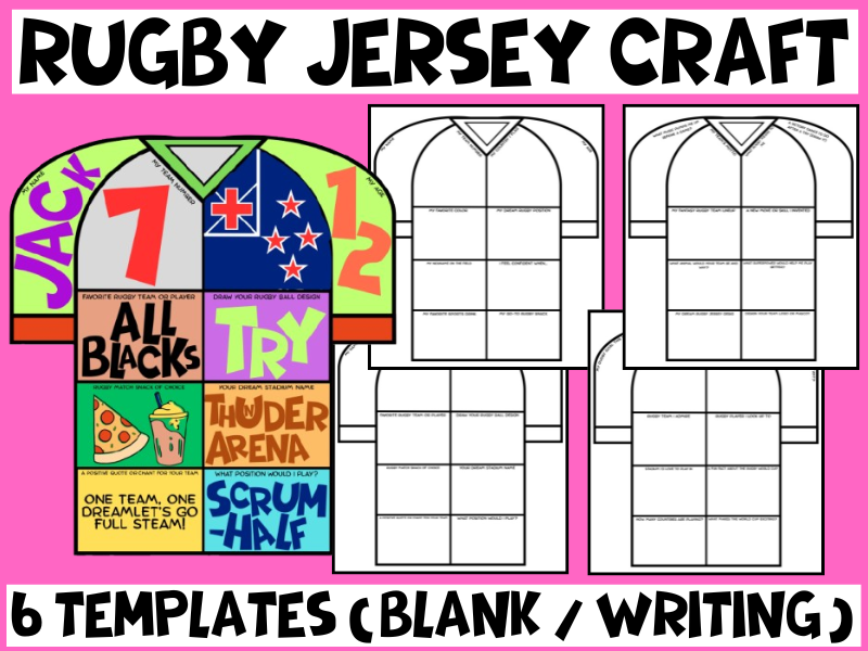 Rugby World Cup Jersey Craft with Writing and Drawing Prompts – KS1 and KS2 Back to School