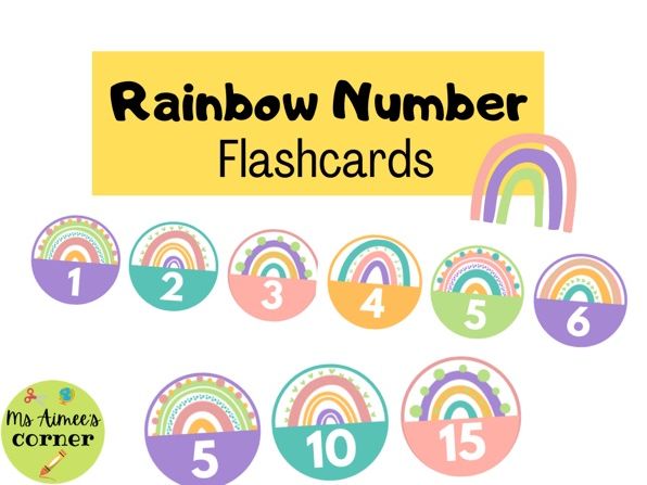 Number Rainbow Flashcards