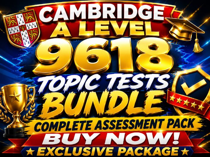 Cambridge A Level 9618 Topic Tests Bundle | Complete Assessment Pack