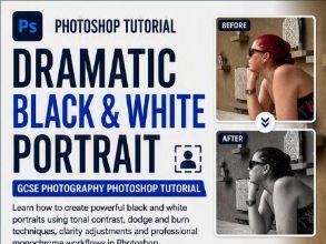 Dramatic Black & White Portrait Photoshop