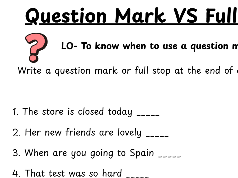 Question marks VS Full stops