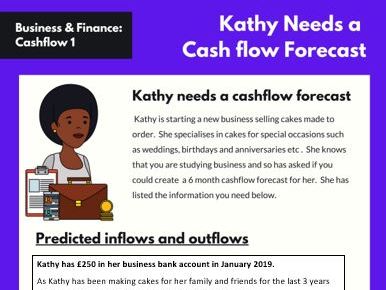 Kathy's 6 month Cash flow Forecast