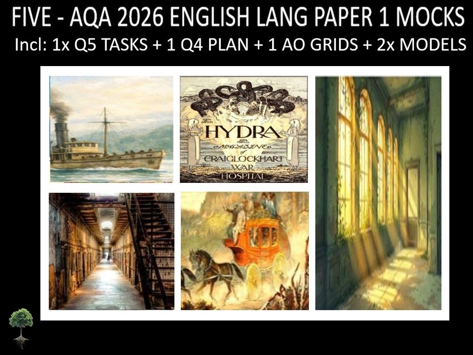 FIVE - AQA PAPER 1 | 2026 FULL MOCKS | Q5 TASKS | Q4 PLAN |AO GRIDS | MODELS