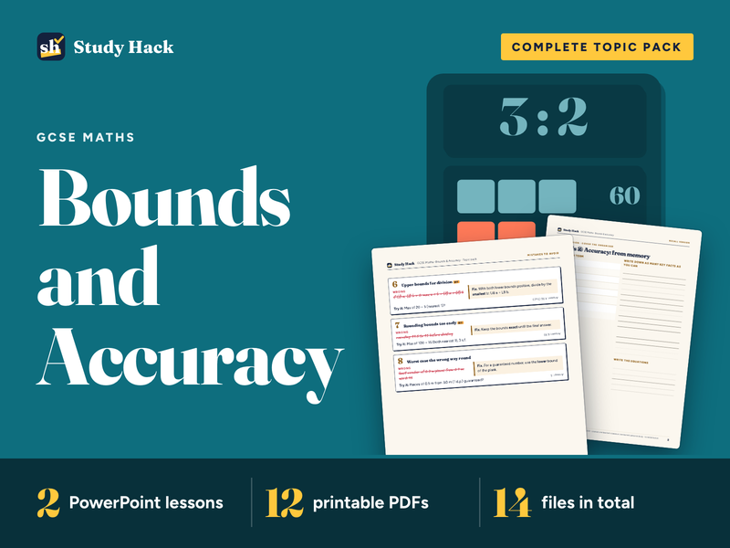 GCSE Maths Bounds and Accuracy Complete Topic Pack
