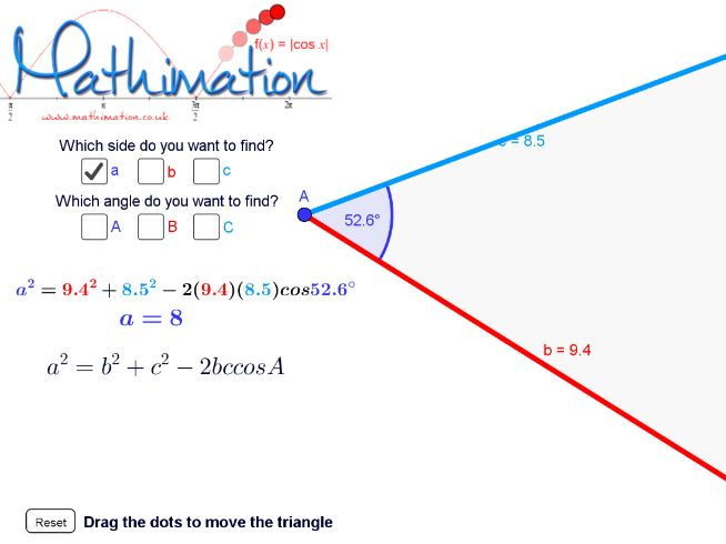 Cosine Rule Visualisation