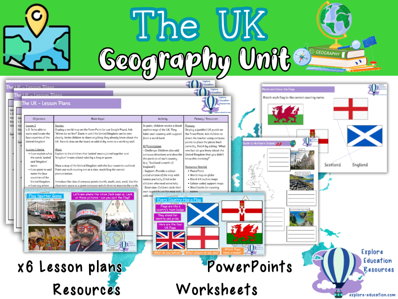 The United Kingdom – KS1 Geography Unit (6 Outstanding Lessons about the UK)